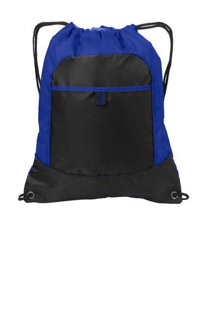 Port Authority Pocket Cinch Pack. BG611 - Hyper Blue/ Black
