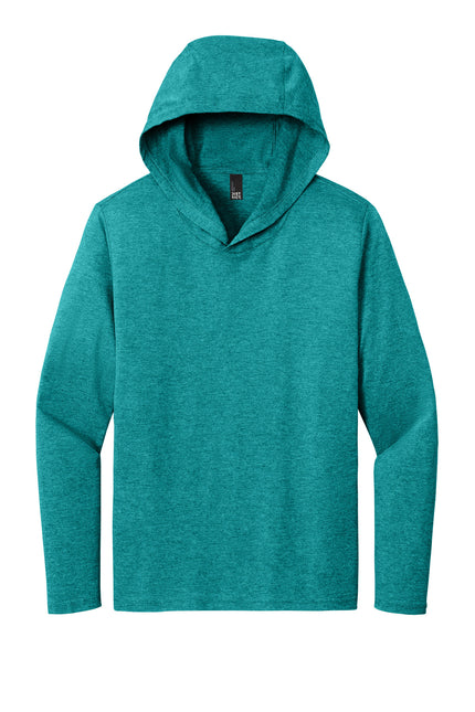 District Perfect Tri Long Sleeve Hoodie. DM139 - Heathered Teal