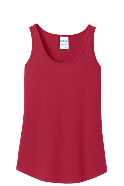 Port & Company Ladies Core Cotton Tank Top. LPC54TT - Red