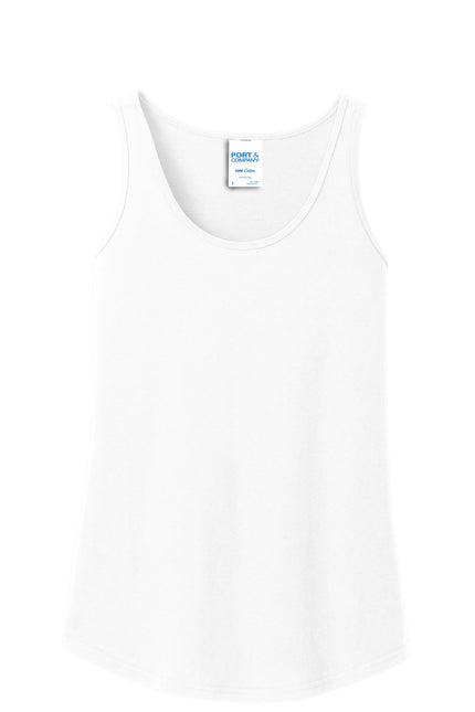 Port & Company Ladies Core Cotton Tank Top. LPC54TT - White