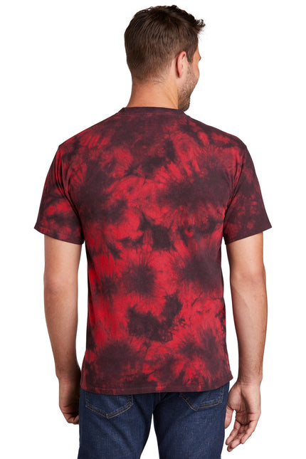 Port & Company Crystal Tie-Dye Tee PC145 - Black/ Red