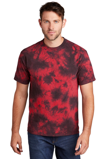 Port & Company Crystal Tie-Dye Tee PC145 - Black/ Red