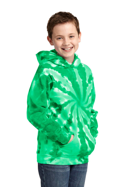 Port & Company Youth Tie-Dye Pullover Hooded Sweatshirt. PC146Y - Kelly
