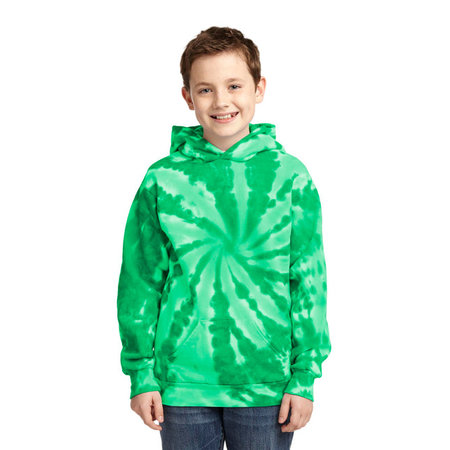 Port & Company Youth Tie-Dye Pullover Hooded Sweatshirt. PC146Y - Kelly