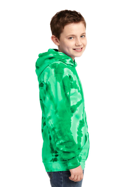 Port & Company Youth Tie-Dye Pullover Hooded Sweatshirt. PC146Y - Kelly