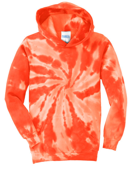 Port & Company Youth Tie-Dye Pullover Hooded Sweatshirt. PC146Y - Orange