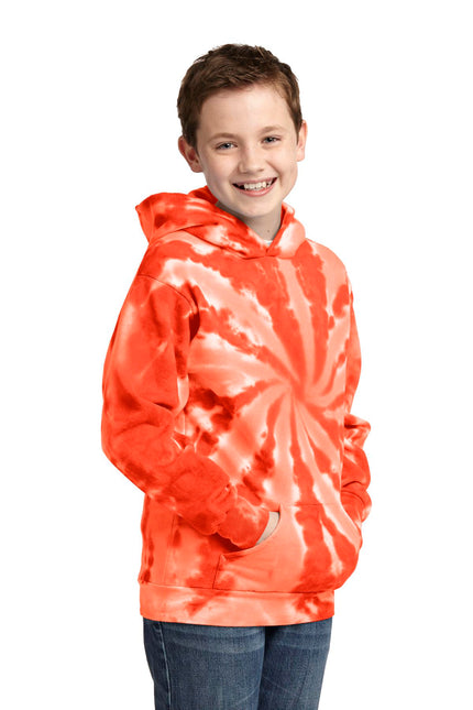 Port & Company Youth Tie-Dye Pullover Hooded Sweatshirt. PC146Y - Orange