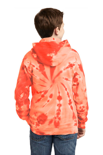 Port & Company Youth Tie-Dye Pullover Hooded Sweatshirt. PC146Y - Orange