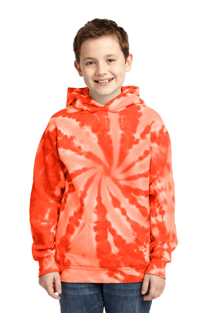 Port & Company Youth Tie-Dye Pullover Hooded Sweatshirt. PC146Y - Orange