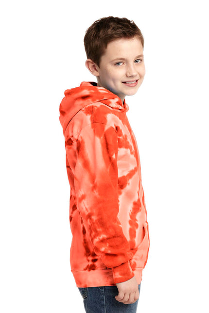 Port & Company Youth Tie-Dye Pullover Hooded Sweatshirt. PC146Y - Orange