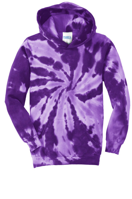Port & Company Youth Tie-Dye Pullover Hooded Sweatshirt. PC146Y - Purple