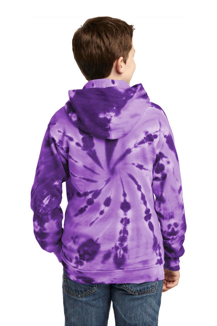 Port & Company Youth Tie-Dye Pullover Hooded Sweatshirt. PC146Y - Purple