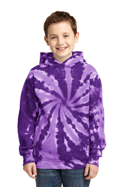 Port & Company Youth Tie-Dye Pullover Hooded Sweatshirt. PC146Y - Purple