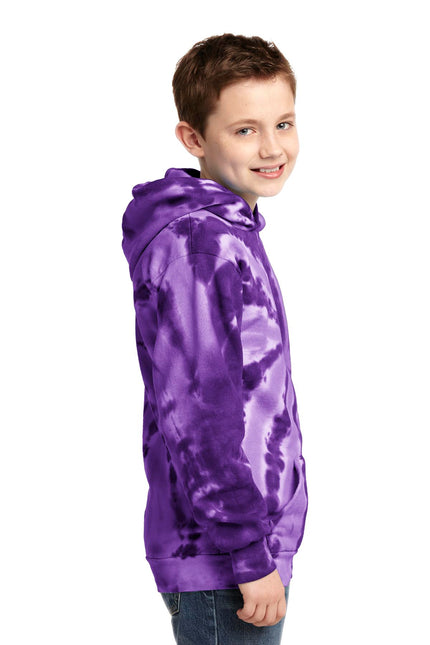 Port & Company Youth Tie-Dye Pullover Hooded Sweatshirt. PC146Y - Purple