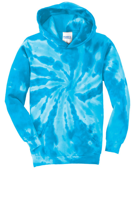 Port & Company Youth Tie-Dye Pullover Hooded Sweatshirt. PC146Y - Turquoise