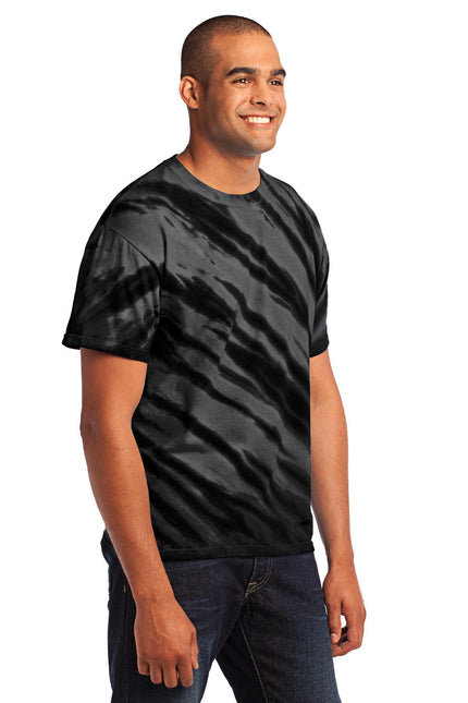 Port & Company - Tiger Stripe Tie-Dye Tee. PC148 - Black