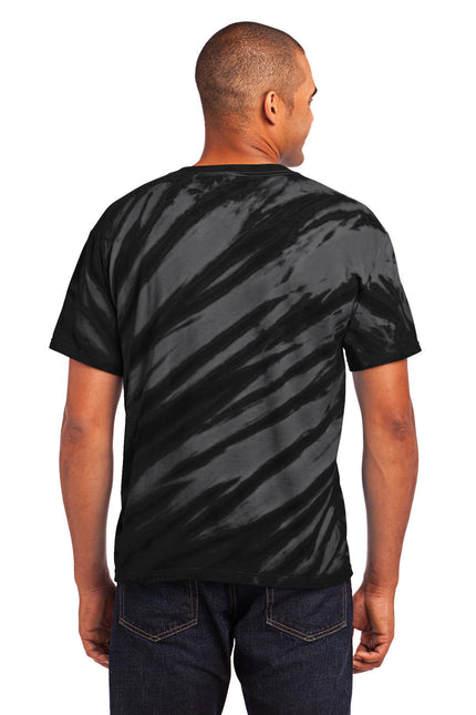 Port & Company - Tiger Stripe Tie-Dye Tee. PC148 - Black
