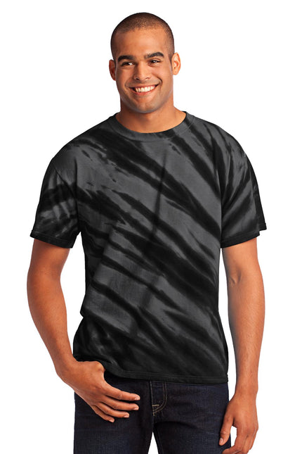 Port & Company - Tiger Stripe Tie-Dye Tee. PC148 - Black