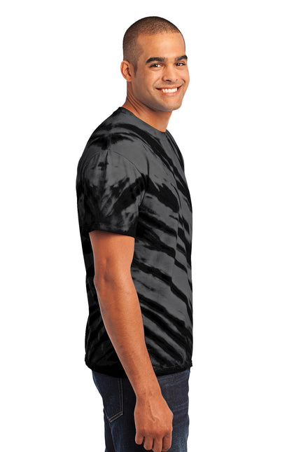 Port & Company - Tiger Stripe Tie-Dye Tee. PC148 - Black