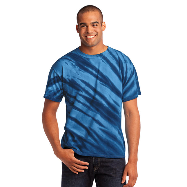 Port & Company - Tiger Stripe Tie-Dye Tee. PC148 - Navy