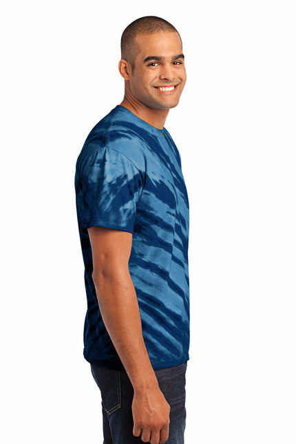 Port & Company - Tiger Stripe Tie-Dye Tee. PC148 - Navy