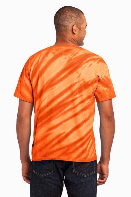 Port & Company - Tiger Stripe Tie-Dye Tee. PC148 - Orange