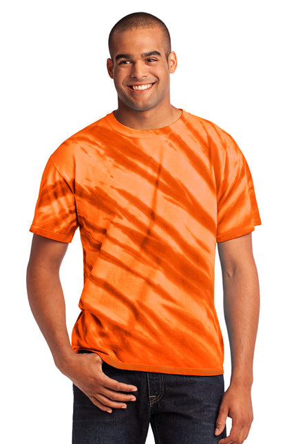 Port & Company - Tiger Stripe Tie-Dye Tee. PC148 - Orange