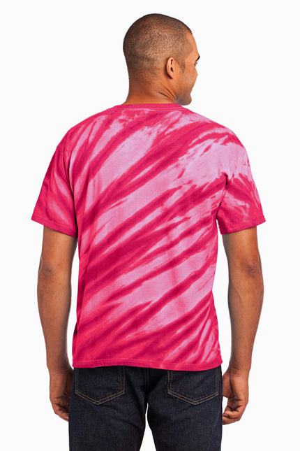 Port & Company - Tiger Stripe Tie-Dye Tee. PC148 - Pink