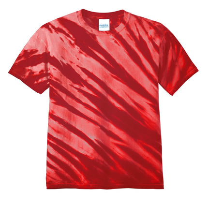 Port & Company - Tiger Stripe Tie-Dye Tee. PC148 - Red