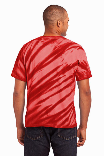 Port & Company - Tiger Stripe Tie-Dye Tee. PC148 - Red