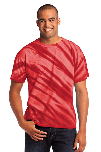 Port & Company - Tiger Stripe Tie-Dye Tee. PC148 - Red