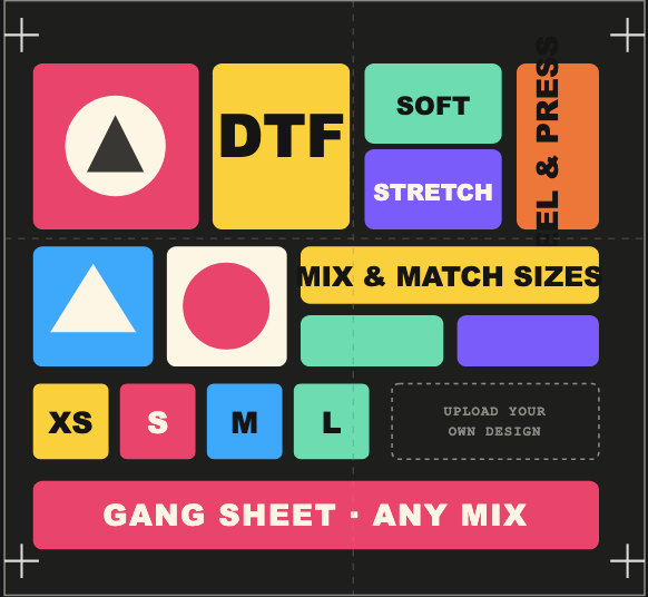 DTF Printing by size - Union Prints