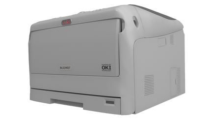 Union Prints 8432WDT White Toner Transfer Printer with sleek design and control panel for high-quality printing.