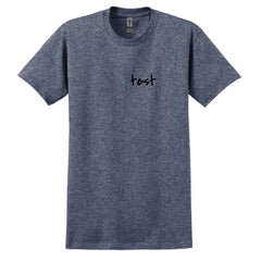Union Prints Gildan Ultra Cotton 100% US Cotton T-Shirt in Heathered Navy, front view showing soft fabric and classic fit.