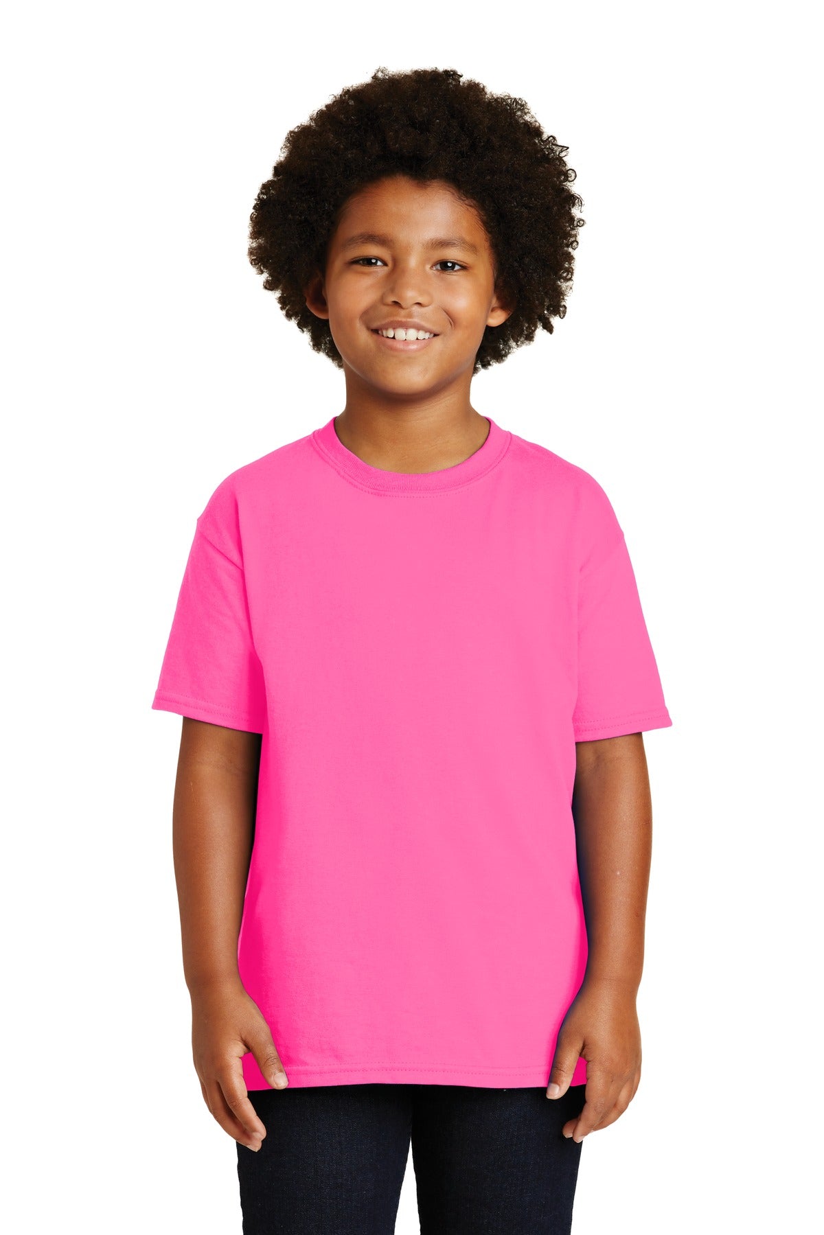 Gildan - Youth Ultra Cotton 100% US Cotton T-Shirt. 2000B - Safety Pink