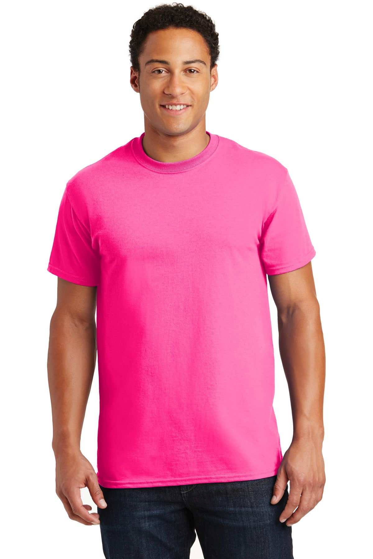 Gildan - Ultra Cotton 100% US Cotton T-Shirt. 2000 - Safety Pink