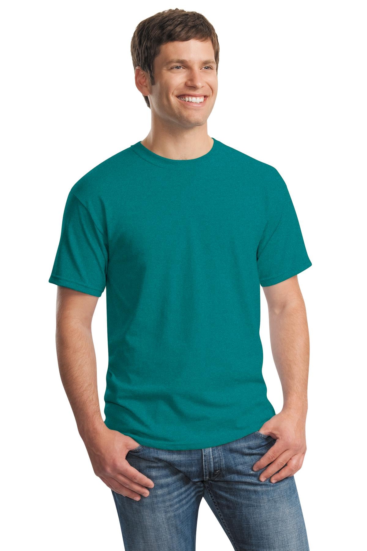Gildan Heavy Cotton T-Shirt - 100% Cotton, 5.3 Oz, Classic Fit, Large, Antique Jade Dome Color - View #2