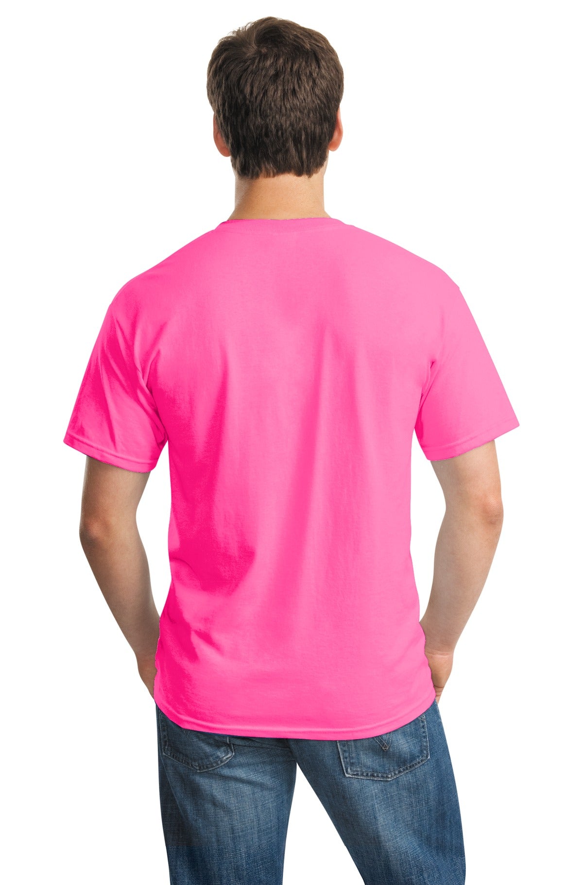 Gildan - Heavy Cotton 100% Cotton T-Shirt. 5000 - Safety Pink