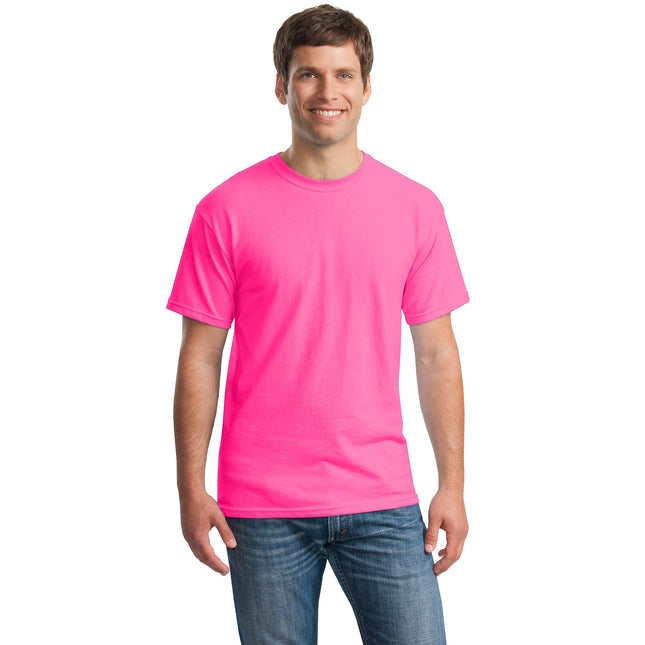 Gildan - Heavy Cotton 100% Cotton T-Shirt. 5000 - Safety Pink
