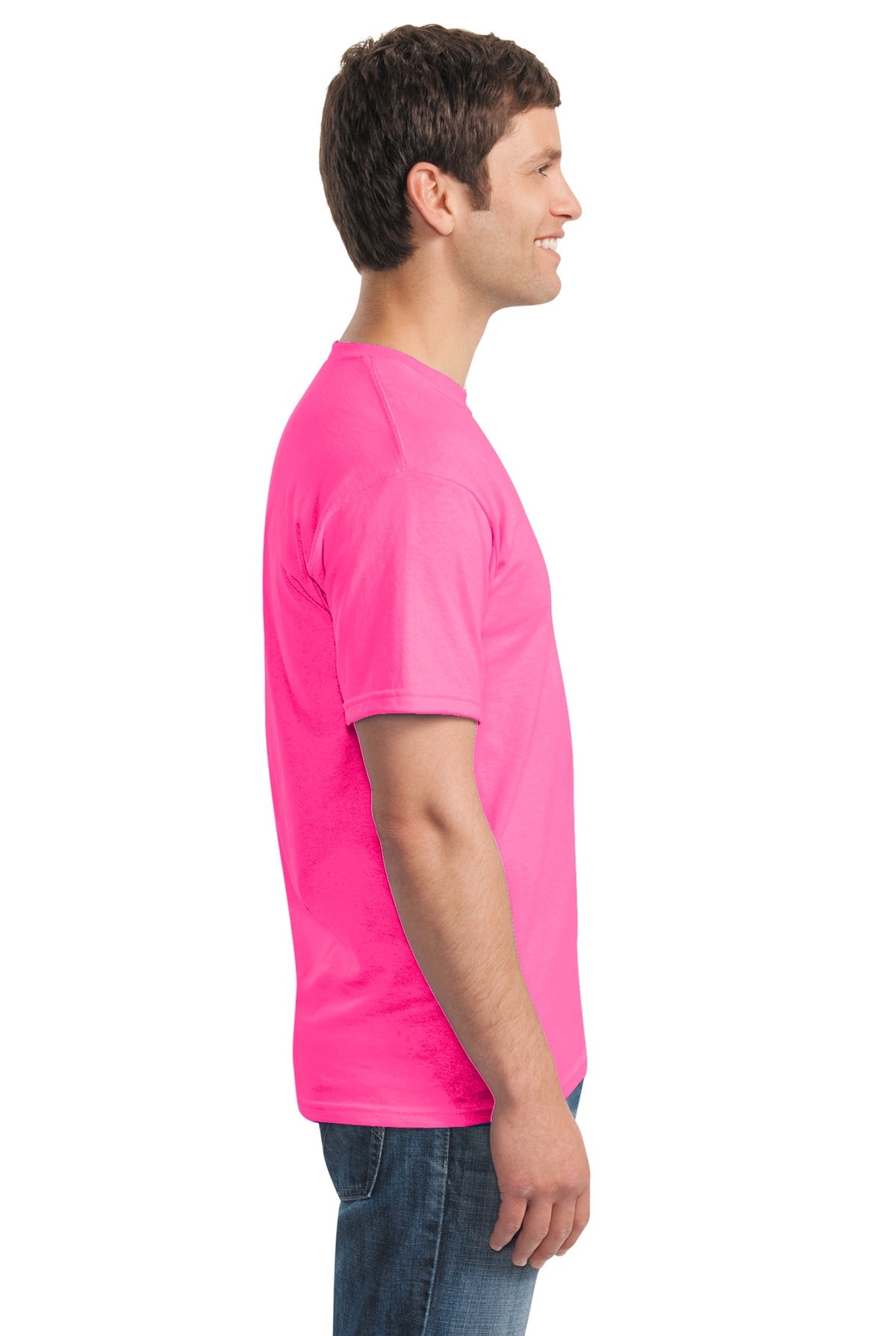 Gildan - Heavy Cotton 100% Cotton T-Shirt. 5000 - Safety Pink