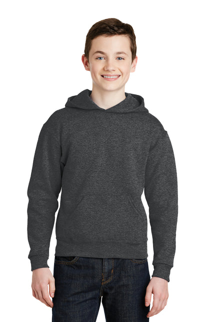 Jerzees - Youth NuBlend Pullover Hooded Sweatshirt. 996Y - Black Heather
