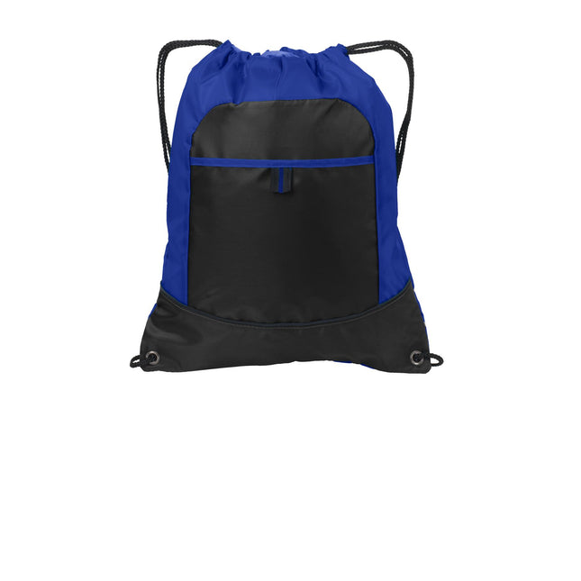 Port Authority Pocket Cinch Pack. BG611 - Hyper Blue/ Black