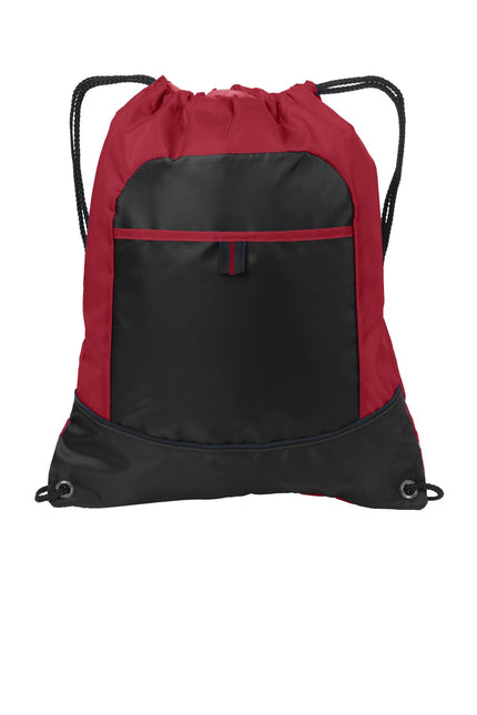 Port Authority Pocket Cinch Pack. BG611 - True Red/ Black