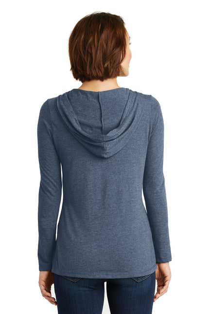 District Women's Perfect Tri Long Sleeve Hoodie. DM139L - Navy Frost