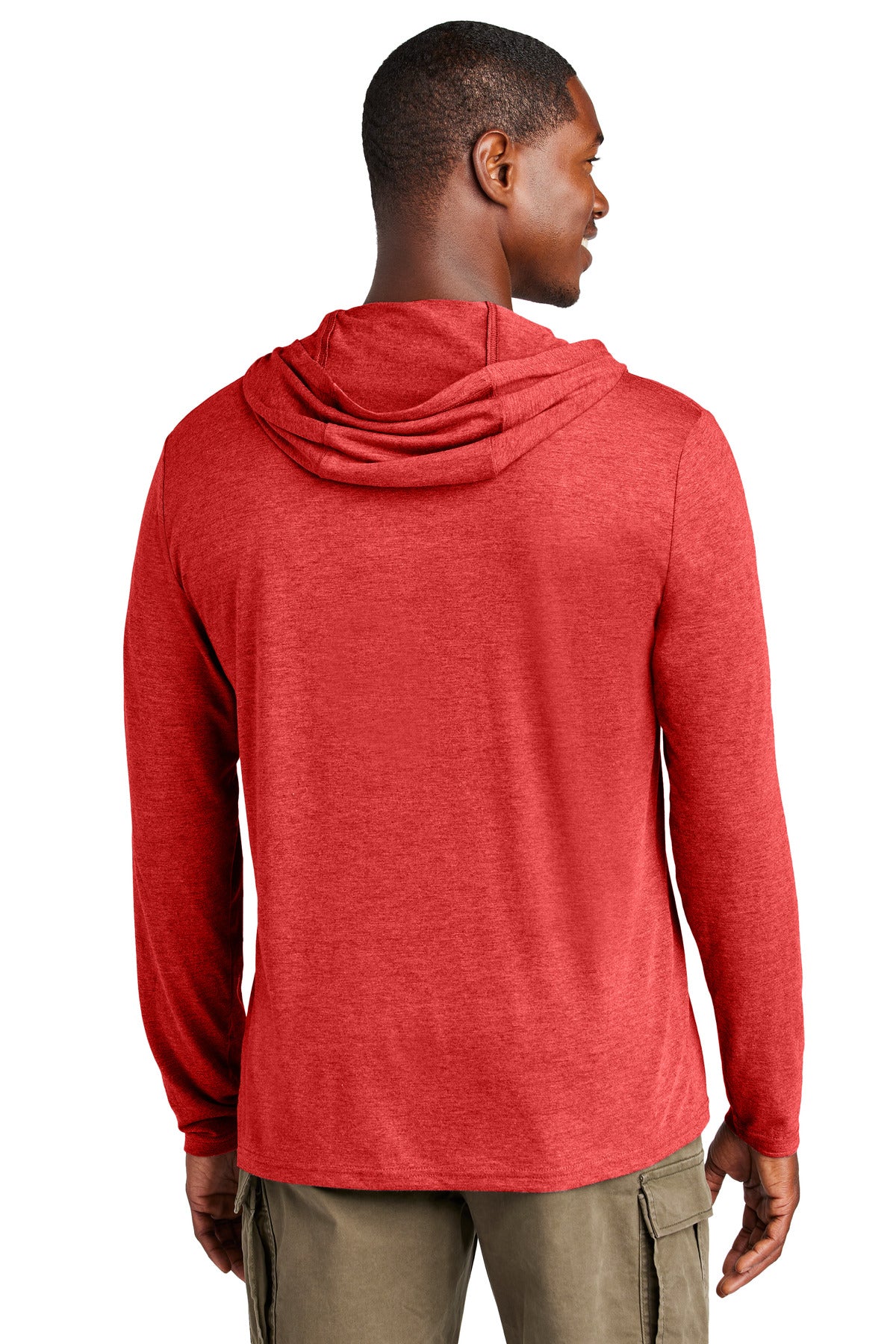 District Perfect Tri Long Sleeve Hoodie. DM139 - Red Frost