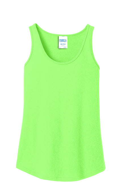 Port & Company Ladies Core Cotton Tank Top. LPC54TT - Neon Green