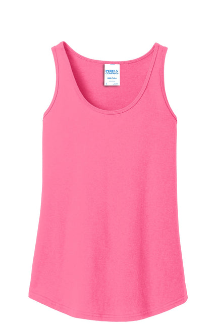 Port & Company Ladies Core Cotton Tank Top. LPC54TT - Neon Pink