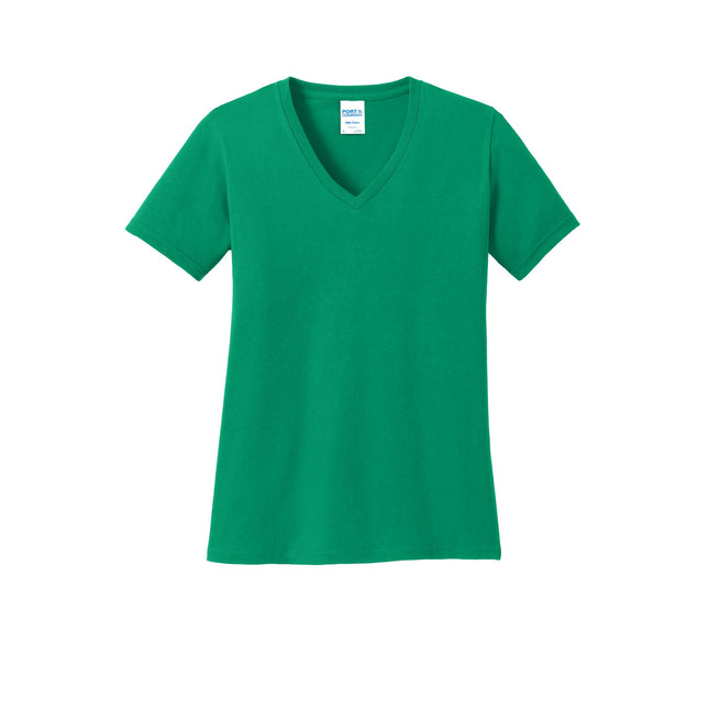 Port & Company Ladies Core Cotton V-Neck Tee. LPC54V - Kelly
