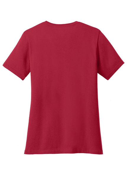 Port & Company Ladies Core Cotton V-Neck Tee. LPC54V - Red