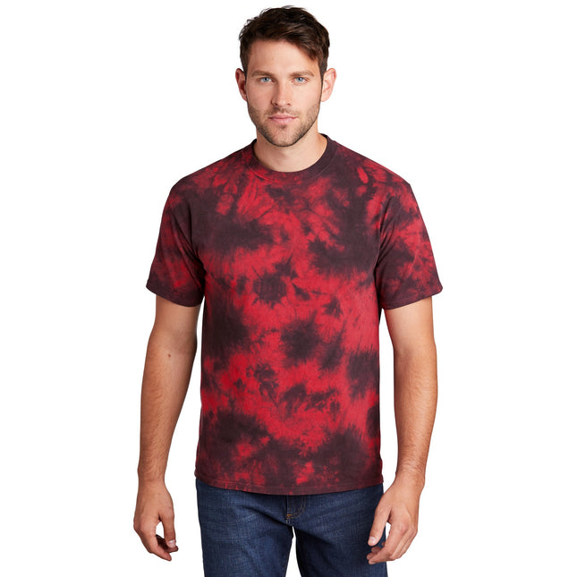 Port & Company Crystal Tie-Dye Tee PC145 - Black/ Red
